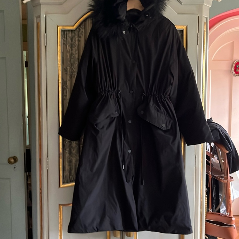 Zara parka collection puffy black Matt jacket
